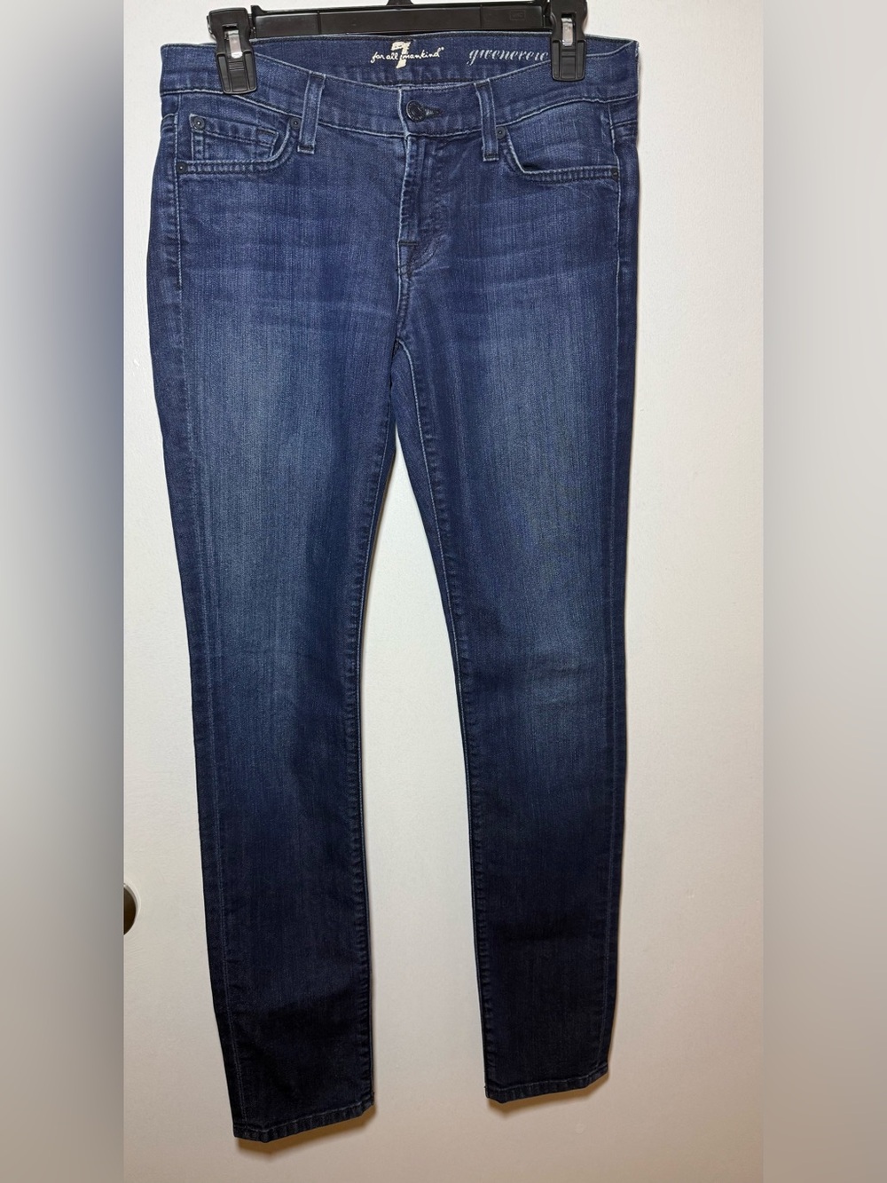 7 For All Mankind Women's Dark Wash Gwenevere Bead Embellishment Denim Jeans 26
